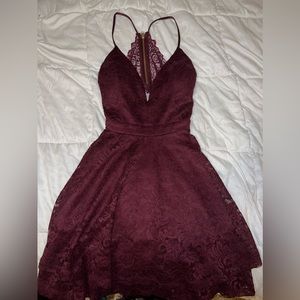 Maroon lacy dress